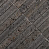 3D Concave Fluted Strip Black Lava Stone Mosaic Tiles