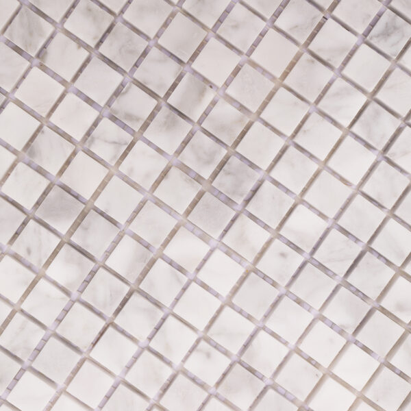 1204-794 Carrara White Honed Marble Square Mosaic Tiles