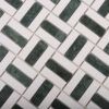 Empress Green and White Marble Mosaic Basketweave Tiles