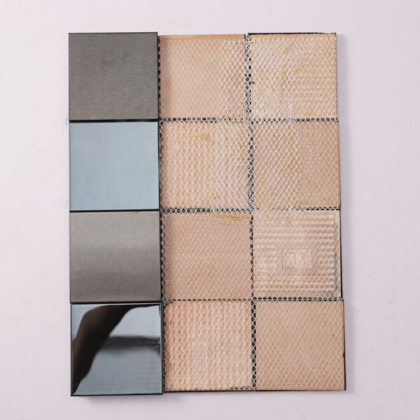 1206-108 Black 3D Square Metal Stainless Steel Mosaic Tile