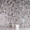 1206-167 Deep Sea Black Mother of Pearl Penny Round Mosaic Tiles For Bathroom,Kitchen Spa Shower Backsplash Tile