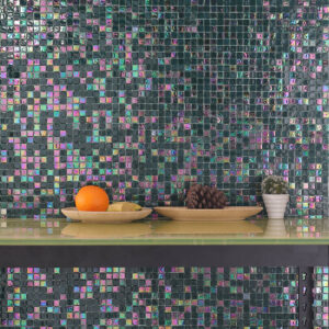 Dark Green Nacreous Glossy Mosaic Tiles