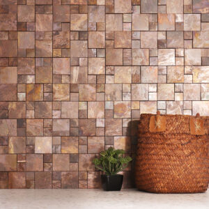 3D Copper Metallic Mosaic Tile for Backsplash  Wall