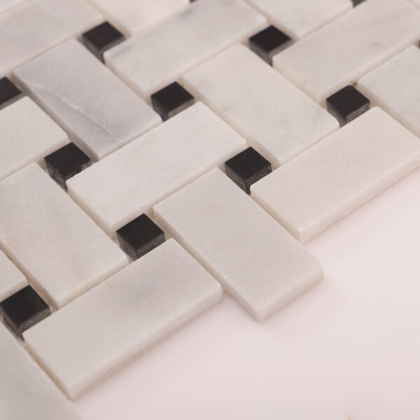 Carrara White Basketweave Marble Mosaic Wall and Floor Tiles
