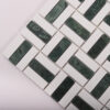 Empress Green and White Marble Mosaic Basketweave Tiles