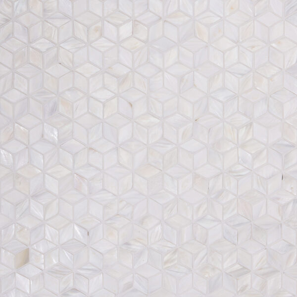 1206-449 White Mother of Pearl Diamond Mosaic Tiles