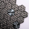 1208-58 Black Metal 3D Groutless Hexagon Mosaic Tile in Stainless Steel