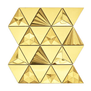 Modern Gold Metallic 3D Triangle Mosaic Wall Tile for Bedroom