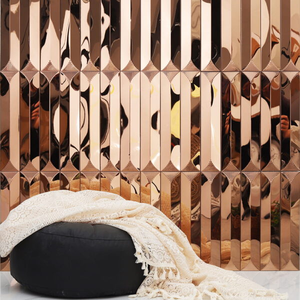 210 Champagne Gold Vertical Subway Metal Backsplash Tile