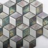 3d-cube-flat-aluminum-wall-mosaic-surface-detail Geometric 3d Cube Aluminum Mosaic Accent Wall Tile