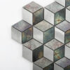 3d-diamond-flat-aluminum-tile-leaf-pattern-close-up Geometric 3d Cube Aluminum Mosaic Accent Wall Tile