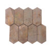 Antique-Copper-Hexagon-Mosaic-Tile-Sheet-Front-Display Elongated Hexagon Rusted Copper Tile Feature Wall Mosaic