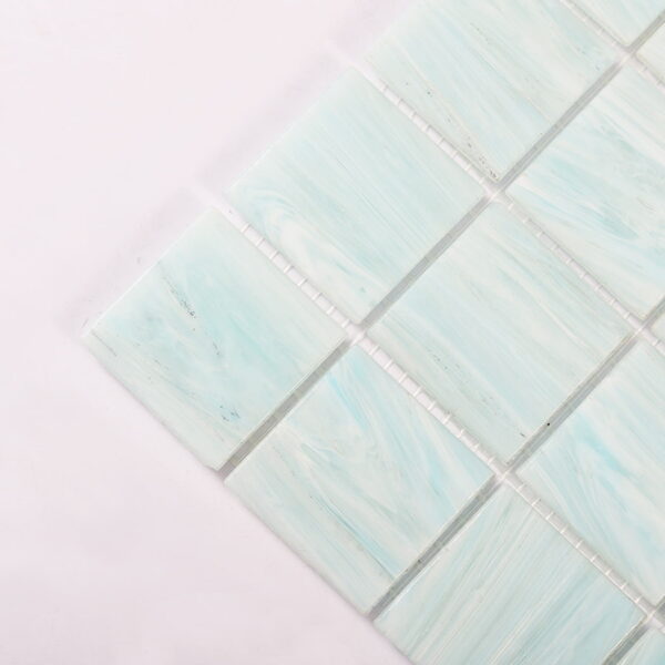 Aqua Blue Glass Mosaic Swimming Pool Tile Sheet