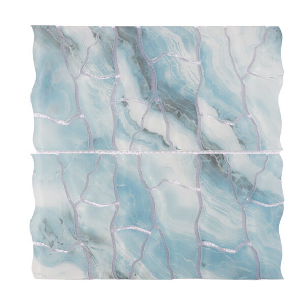 Aqua Blue Cracked Glass Mosaic for Modern Kitchen Backsplash, Bar Front and Bathroom Floor Tile