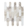 Beige White Capsule Shaped Glass Mosaic Japandi Powder Rooms, Kitchen Islands Tile