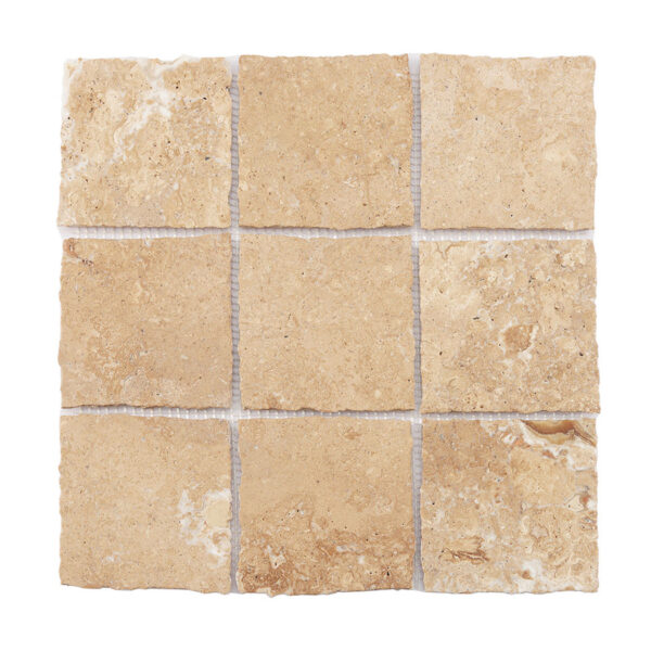 Beige Limestone Square Mosaic Tile for Natural Wall and Floor Design