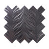 Black 3D Brushed Metal Chevron Mosaic Wall Tile