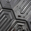 Black-Elongated-Hexagon-Mosaic-Tile-Surface-Texture-Macro-Detail Black Picket Stainless Steel Mosaic Mirror and Brushed Accent Wall Tile