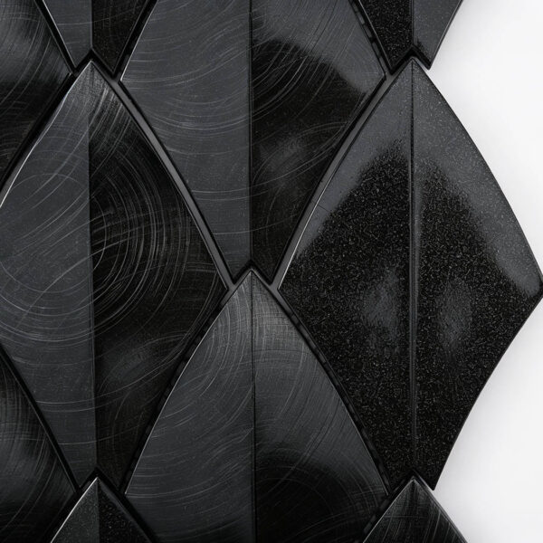 Black Leaf Aluminum Mosaic Tile for Dry Interior Accent Walls
