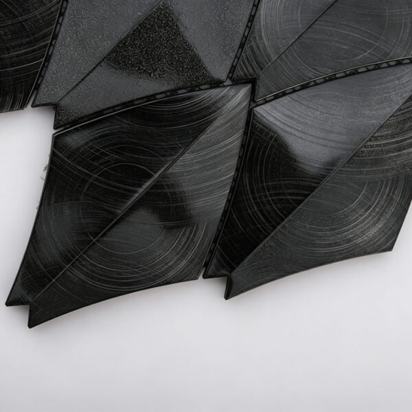 Black Leaf Aluminum Mosaic Tile for Dry Interior Accent Walls