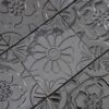 Black Embossed Patchwork Metal Mosaic Tile With Floral Patterns.