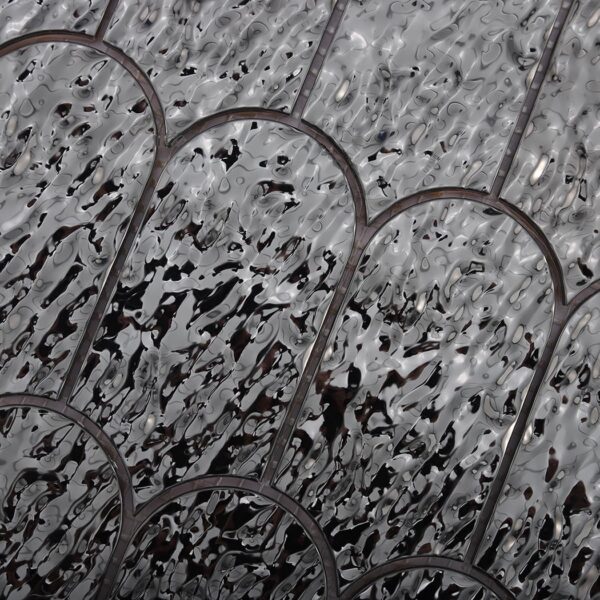 Black Ripple Fan Metal Mosaic Tile for Statement Walls