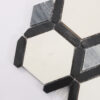 Black Border White Hexagon tile Marble Mosaic with Gray Diamond Accents