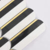 Black-white-and-gold-arch-marble-mosaic-close-up Black and White Arch Marble Mosaic Bathroom Wall Tile with Gold Line Accents