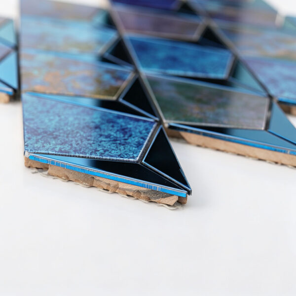 Blue-Diamond-Metal-Mosaic-Tile-Thickness Blue Diamond Aluminum Stainless Steel Mosaic Tile