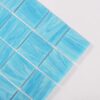 Blue-Glass-Mosaic-Tile-Sheet-Corner-Close-Up Light Blue Glass Mosaic Pool Tile Sheet 11.73 x 11.73 Inch