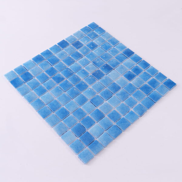 Blue Square Recycled Glass Mosaic Pool Tile