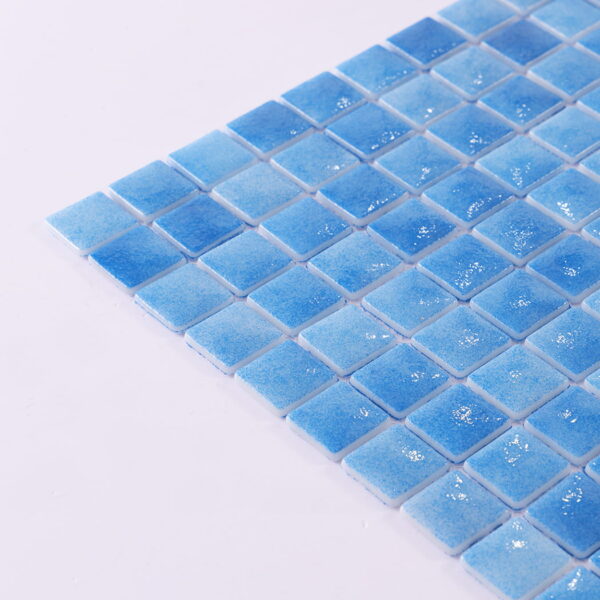 Blue Square Recycled Glass Mosaic Pool Tile