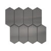 Brushed Black Long Hexagon Mosaic Kitchen Backsplash Tile