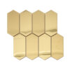 Gold Elongated Hexagon Mosaic Brushed Mirror Stainless Steel Tile