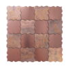 Brushed-rose-gold-bronze-tile-front Brushed Rose Gold Stainless Steel and Copper Arabesque Mosaic Tile
