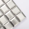 Brushed-silver-beveled-stainless-steel-mosaic-tile-corner-detail Brushed Silver Beveled Stainless Steel Square Mosaic Tile