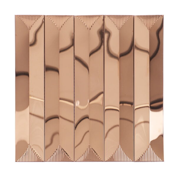 Champagne-gold-stainless-steel-tile-front-view Champagne Gold Vertical Subway Metal Backsplash Tile