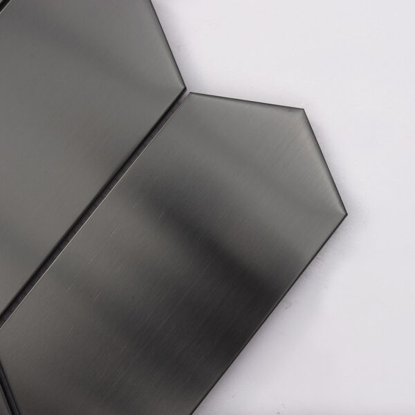 Brushed Black Long Hexagon Mosaic Kitchen Backsplash Tile