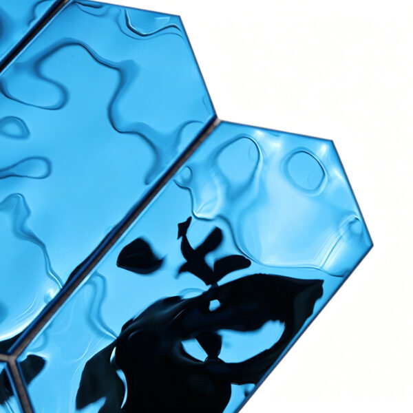 Blue Long Hexagon Stainless Steel Mosaic  Bathroom Kitchen Backsplash Tile