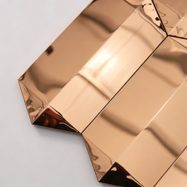 Rose Gold Mirror Stainless Steel Picket Beveled Mosaic Tile