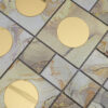 Gold Aluminum and Round Glass Wall Mosaic Tile