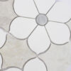 White Beige Floral Marble Mosaic Tile for Elegant Bathroom Walls