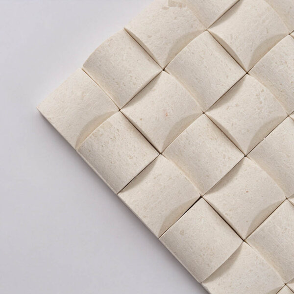Cream 3D Square Limestone Wall Tile