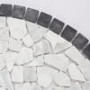 Curved-Edge-Pebble-Stone-Mosaic-Texture Black and White Flat Pebble Stone Floor Mosaic Tile