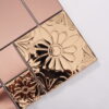 Rose Gold Stainless Steel Mosaic Wall Tile with Embossed Flower Design
