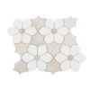 White Beige Floral Marble Mosaic Tile for Elegant Bathroom Walls