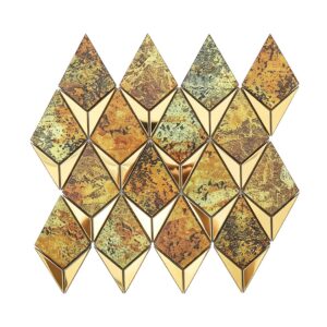 Gold Diamond Aluminum Metal Wall Tile Mosaic for Living Rooms and Bars