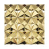 Gold-Faceted-Metal-Mosaic-Tile Luxury 3D Metal Geometric Gold Wall Tile Stainless Steel Mosaic