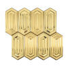 Brushed and Mirror Gold Picket Stainless Steel Mosaic Tile