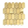 Gold-Ripple-Fan-Metal-Mosaic-Tile-Front-View Gold Ripple Fan Metal Wall Tile for Glamorous Interior Walls
